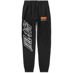 Heron Preston Tapered Printed Loopback Sweatpants Size L Mens Cotton-Jersey